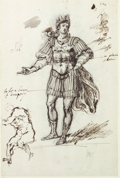 Albanactus, szkic wstępny (pióro i tusz na papierze) autorstwa Inigo Jones