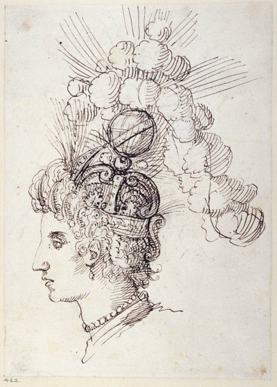 Bel-Anna, Królowa Morza, c.1609 (pióro i atrament na papierze) autorstwa Inigo Jones
