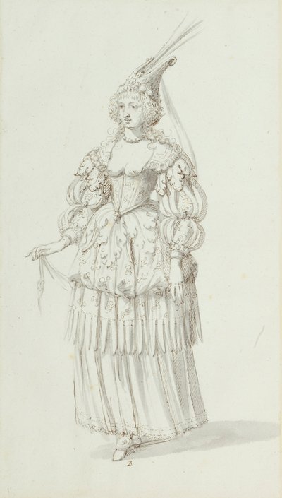 Chloris: alternatywny szkic Henrietty Marii, ok. 1631 (pióro i atrament na papierze) autorstwa Inigo Jones