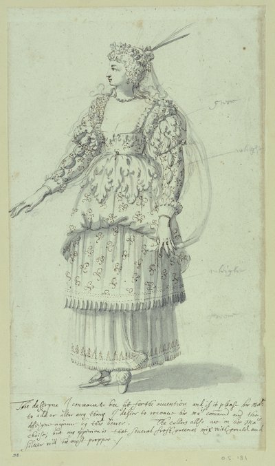Chloris: ostateczny szkic Henrietty Marii, ok. 1631 (pióro i atrament na papierze) autorstwa Inigo Jones