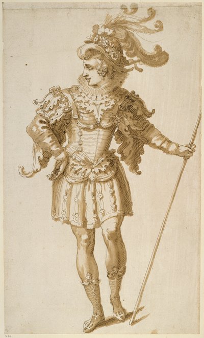 Eskorta do księcia Yorku (pióro i atrament na papierze) autorstwa Inigo Jones