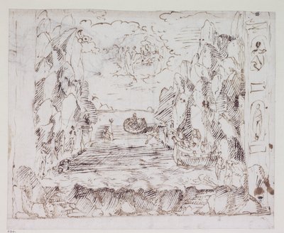 Triumf miłości przez Callopis, szkic do sceny II: Morski triumf autorstwa Inigo Jones
