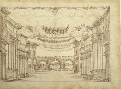 Przedmieścia Wielkiego Miasta, ok. 1639 (pióro i atrament na papierze) autorstwa Inigo Jones