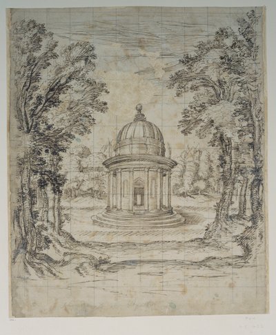 Świątynia Apolla (pióro i atrament na papierze) autorstwa Inigo Jones