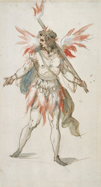 Pochodnia: ognisty duch (akwarela na papierze) autorstwa Inigo Jones