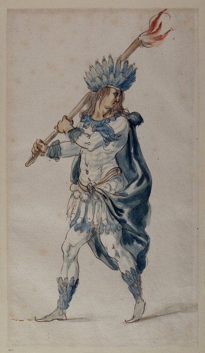 Pochodnia: Indianin (akwarela na papierze) autorstwa Inigo Jones