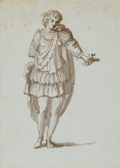 Zephyrus (pióro i atrament na papierze) autorstwa Inigo Jones