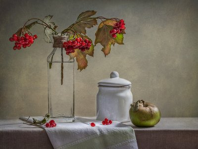 Jesienne jagody i jabłko autorstwa Inna Karpova