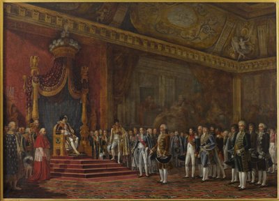 Delegacja Senatu Rzymskiego składająca hołd Napoleonowi I 16 XI 1809, 1810 r. autorstwa Innocent Louis Goubaud