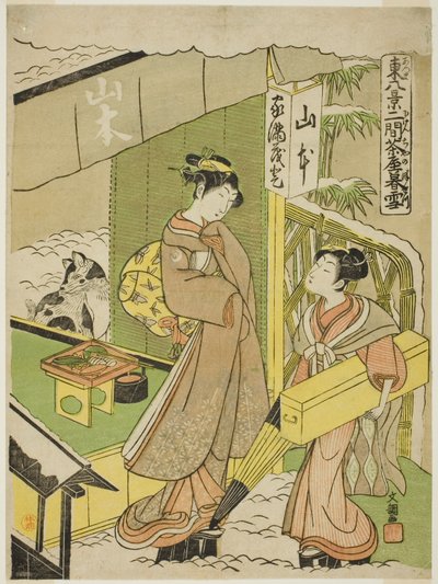 Nikenjaya no Bosetsu, z „Azuma Hakkei” Teserie autorstwa Ippitsusai Bunchō