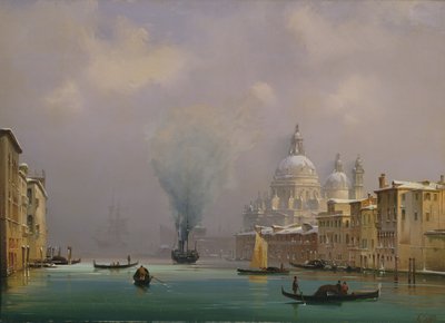 Wenecja pod śniegiem, ok. 1840 autorstwa Ippolito Caffi