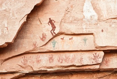 Sztuka naskalna Anasazi i innych wczesnych mieszkańców Czterech Kor... autorstwa Ira Block