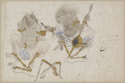 Dwa skrępowane demony, XV wiek autorstwa Iranian Master