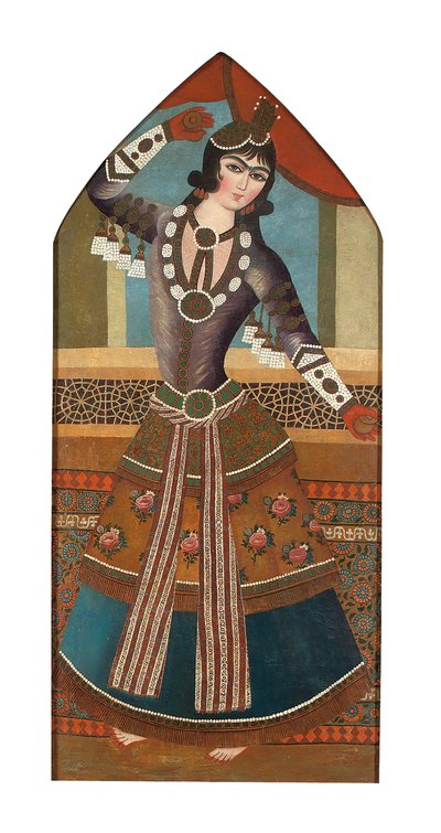 Tańcząca dziewczyna z Qajar, ok. 1840 (olej na płótnie) autorstwa Iranian School