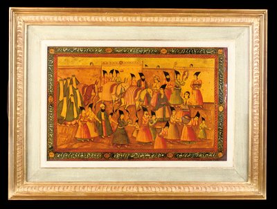 Jeden z pary malowanych paneli, Qajar Iran, 1850-75 autorstwa Iranian School