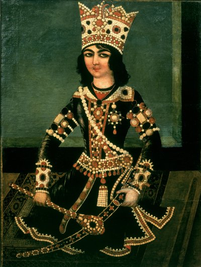 Portret Abbasa-Minzy (ok.1783-1833), księcia perskiego, syna Szacha Fatha Alego (panował 1797-1834) autorstwa Iranian School