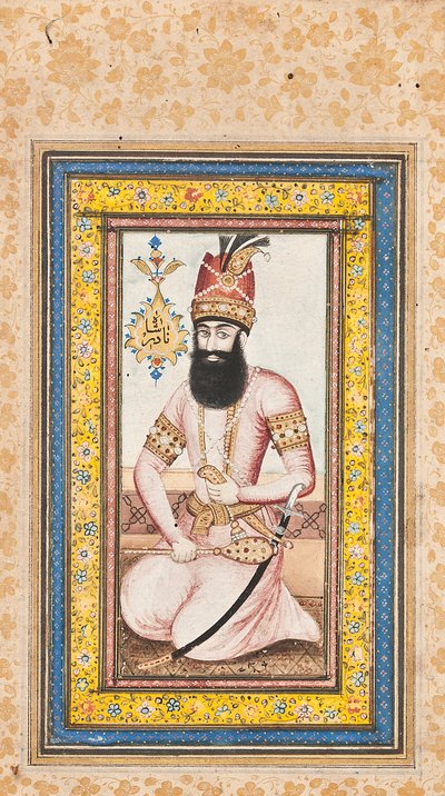 Portret Nadira Shaha, jednego z pary z Karim Khan Zand, Qajar Iran autorstwa Iranian School