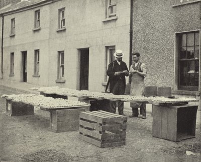 Wykonywanie fajek glinianych, Drogheda (zdjęcie czarno-białe) autorstwa Irish Photographer