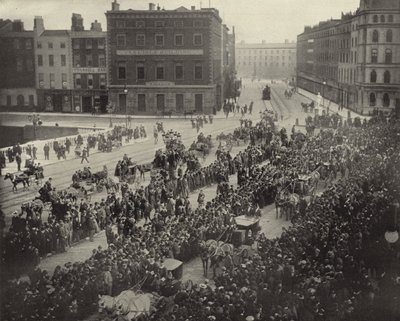 Parnell Memorial Procession, Dublin (zdjęcie czarno-białe) autorstwa Irish Photographer
