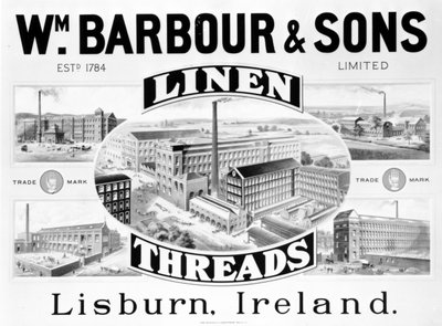 Reklama firmy Wm. Barbour und Sons (lito) autorstwa Irish School