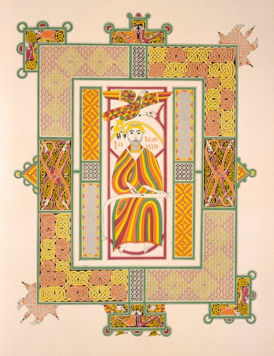Św. Jan Ewangelista, z faksymile Ewangelii Mac Regola, wydanej przez Day & Son autorstwa Irish School