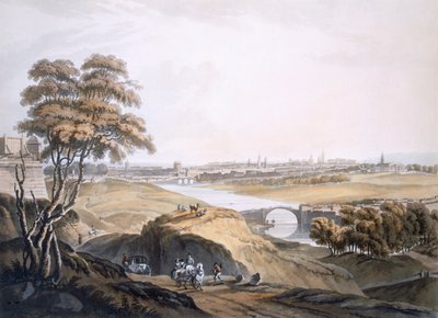 Widok Dublina (wc na papierze) autorstwa Irish School