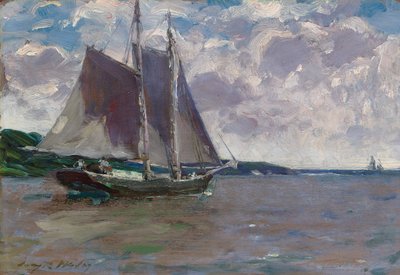 Zewnętrzna (olej na panelu) autorstwa Irving Ramsay Wiles
