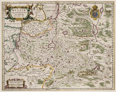 Mapa zachodniej Rosji z: części północnej i wschodniej, 1664 autorstwa Isaac Abrahamsz. Massa