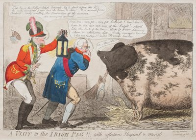 Wizyta u irlandzkiej świni!! Z refleksjami fizycznymi i moralnymi autorstwa Isaac Cruikshank