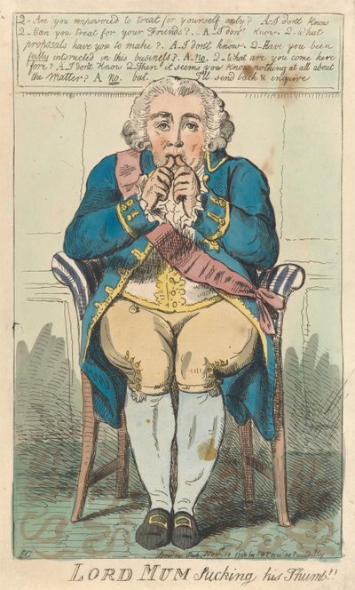 Lord Mum ssący kciuk autorstwa Isaac Cruikshank