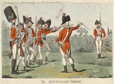 The Awkward Squad, 1793 (kolorowa akwaforta) autorstwa Isaac Cruikshank
