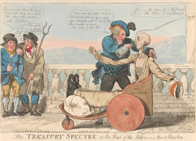 Das Schatzamt-Spektakel oder das Staatsoberhaupt in einer seltsamen Lage autorstwa Isaac Cruikshank