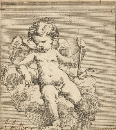 Putto trzymający pochodnię autorstwa Isaac Fuller