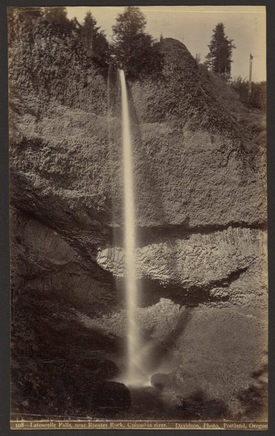 Wodospad Latourelle, w pobliżu Rooster Rock, rzeka Columbia autorstwa Isaac Grundy Davidson