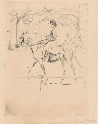Kobieta na koniu autorstwa Isaac Israels (signed by artist)