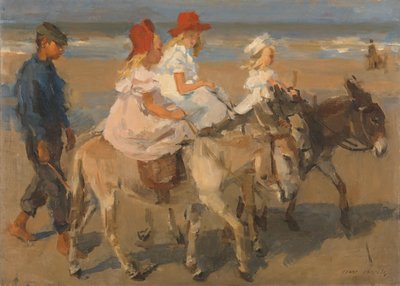 Przejażdżki na osiołku na plaży Jazda na osiołku na plaży autorstwa Isaac Israels