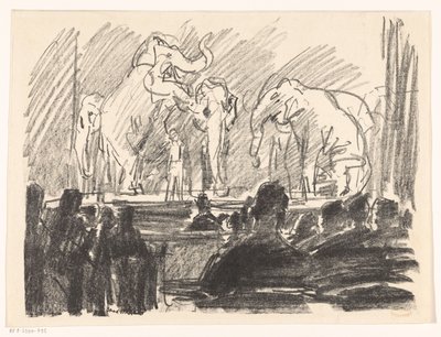 Występ słoni na scenie autorstwa Isaac Israels