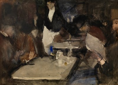 Restauracja „Mille Colonnes” (akwarela na papierze) autorstwa Isaac Israels