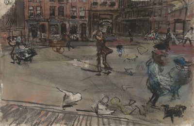 Podmuch wiatru na Dapperplein w Amsterdamie autorstwa Isaac Israels