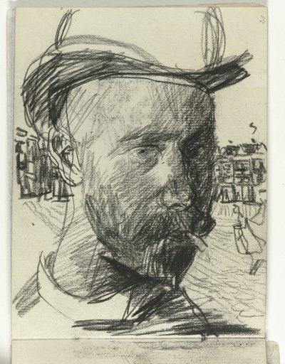 Autoportret Izaaka Izraela, palenia autorstwa Isaac Israels