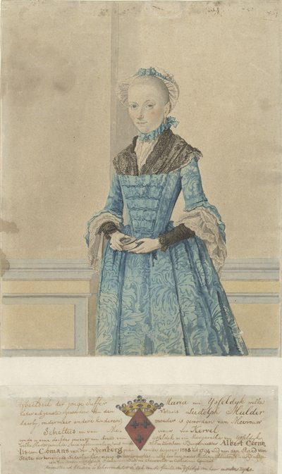 Portret Marii van IJsseldijk, stojący kawałek kolana autorstwa Isaac Lodewijk la Fargue van Nieuwland
