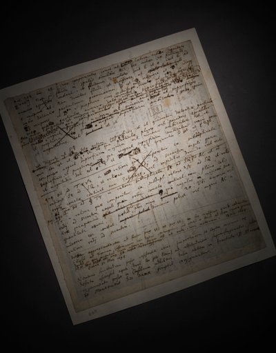 Dwie strony poprawek do Principia Mathematica autorstwa Isaac Newton