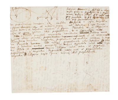 Dwie strony poprawek do Principia Mathematica autorstwa Isaac Newton