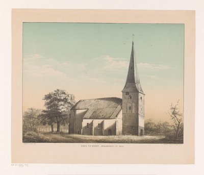 Widok kościoła w Emmen Kościół w Emmen, rozebrany w 1855 (tytuł na obiekcie) autorstwa Isaac Reijnders Sz.
