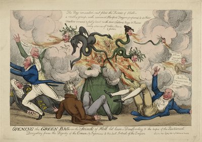 Otwieranie zielonej torby autorstwa Isaac Robert (attr. to) Cruikshank