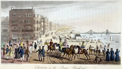 Postacie w Brighton – w „The English Spy” Charlesa Molloya Westmacotta, rysunek Roberta Cruikshanka, wydanie londyńskie autorstwa Isaac Robert Cruikshank