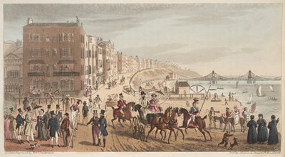 Postacie na Steyne, Brighton, z The English Spy opublikowanej w 1824 r. autorstwa Isaac Robert Cruikshank