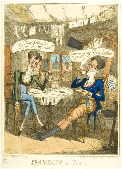 Dandysi przy herbacie autorstwa Isaac Robert Cruikshank