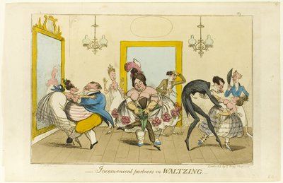 Niewygodni partnerzy w Waltzing autorstwa Isaac Robert Cruikshank