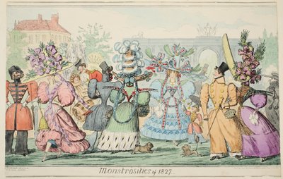 Potworności 1827, wyd. 1835 (grawerowanie ręcznie kolorowane) autorstwa Isaac Robert Cruikshank